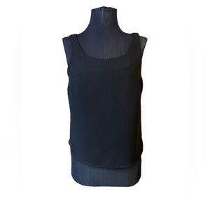 Vintage Lillie Rubin Black Silk Blend Sleeveless Blouse Size 6